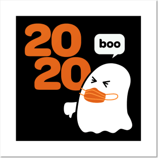 Ghost with Mask Booing 2020 Funny Halloween Posters and Art